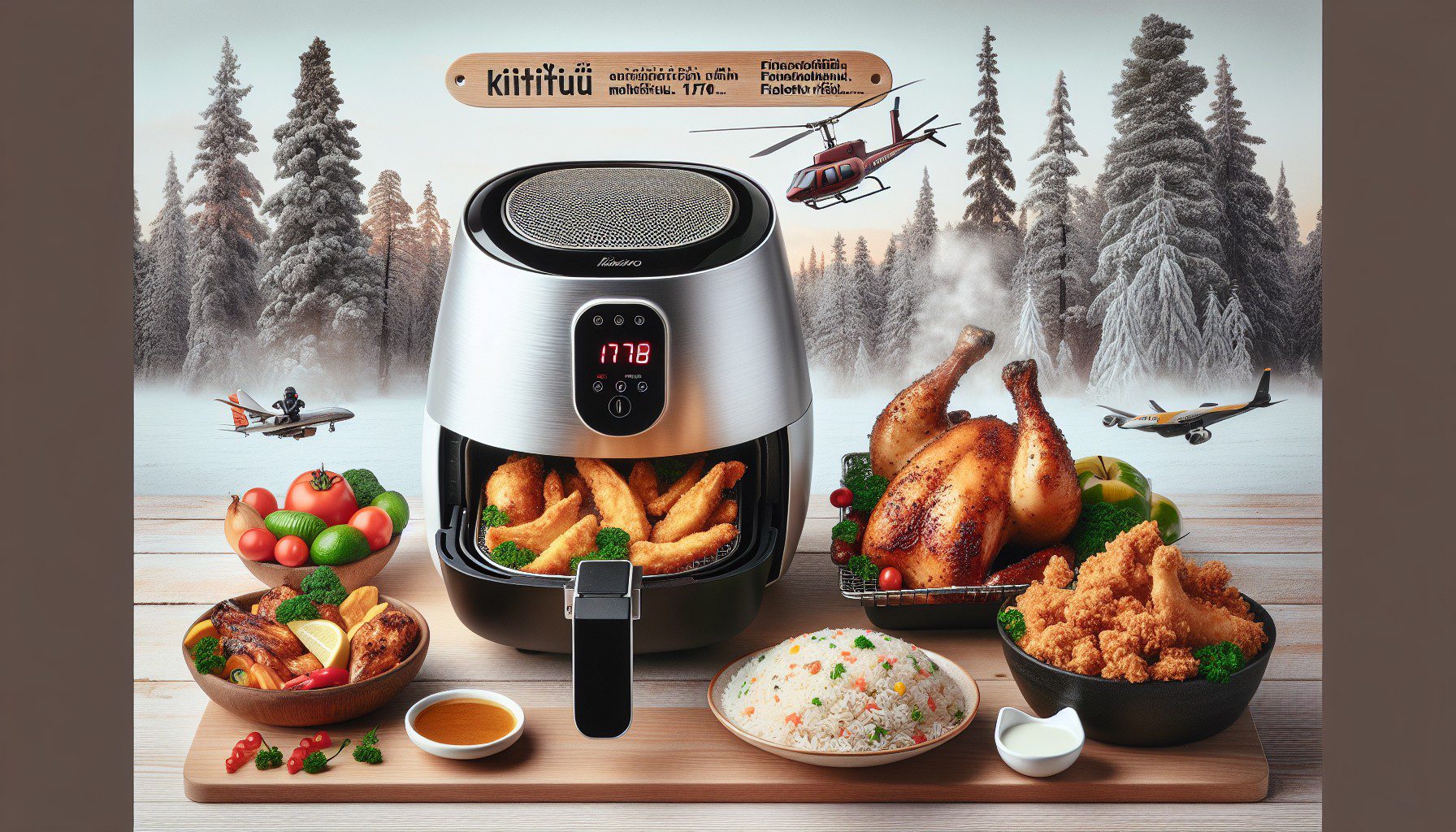 Airfryer Kanaa Ja Paistettu Riisi