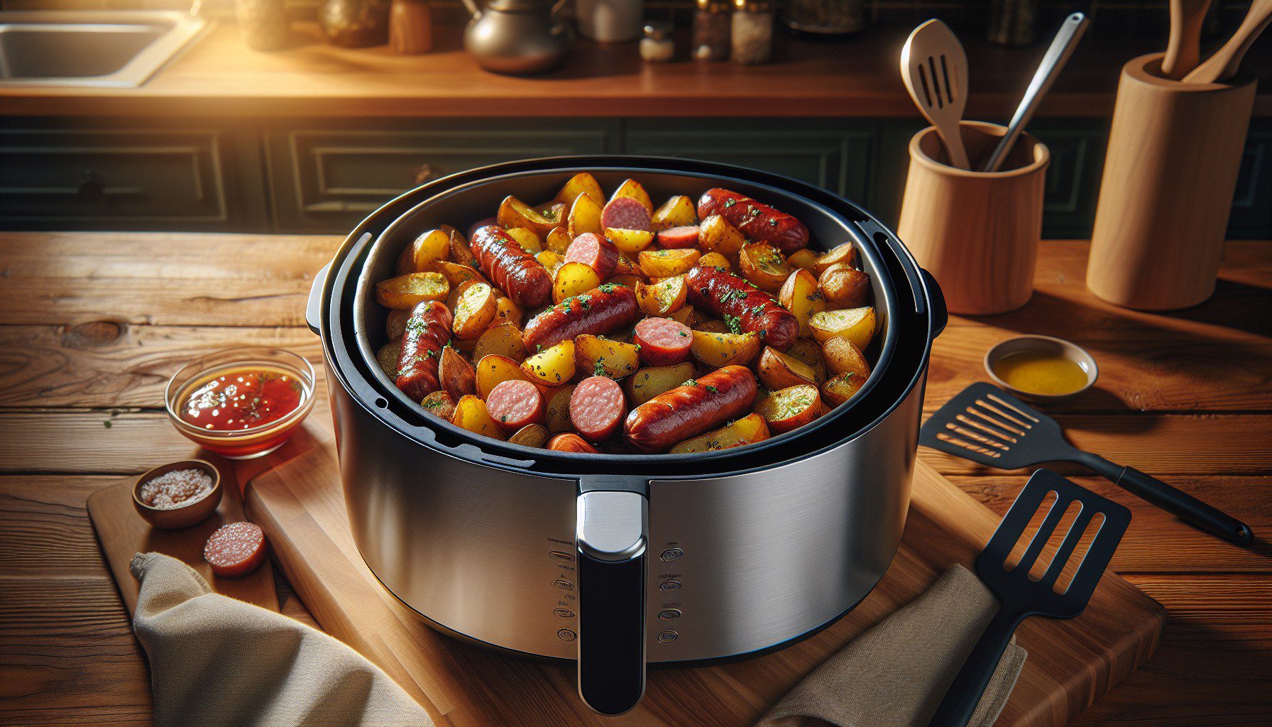 makkaraperunat airfryer